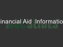 Financial Aid  Information