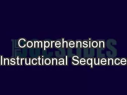 Comprehension Instructional Sequence