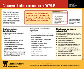 Concerned about a student at WMU How to share your con