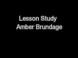 Lesson Study Amber Brundage