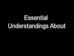 Essential Understandings About