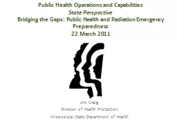 Public Health Operations and Capabilities