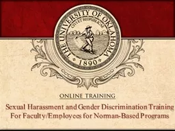 Sexual Harassment and Gender Discrimination Training For