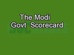 The Modi  Govt  Scorecard