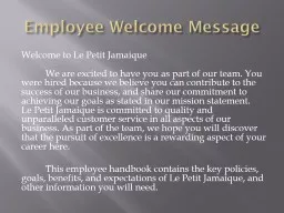 Employee  Welcome Message