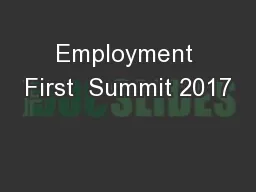 Employment First  Summit 2017