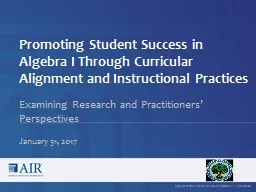 Promoting Student Success in Algebra I Through Curricular Alignment and Instructional