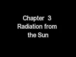 Chapter  3 Radiation from the Sun