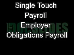 Single Touch Payroll Employer Obligations Payroll