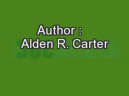 Author :   Alden R. Carter