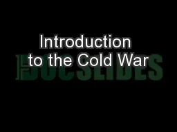 Introduction to the Cold War
