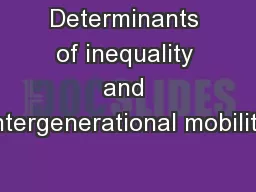 Determinants of inequality and intergenerational mobility