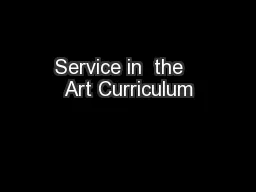 Service in  the   Art Curriculum