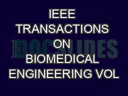 IEEE TRANSACTIONS ON BIOMEDICAL ENGINEERING VOL