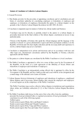 Statute of Conciliator of Collective Labour Dispute s
