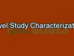 Novel Study Characterization