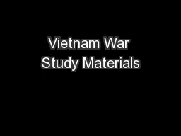 Vietnam War Study Materials
