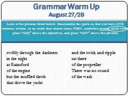 Grammar  Warm  Up August