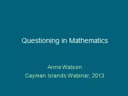 Questioning in Mathematics