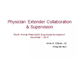 Physician  Extender Collaboration & Supervision