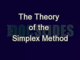 The Theory of the Simplex Method