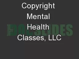 Copyright Mental Health Classes, LLC