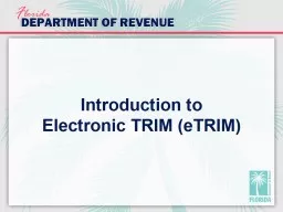 Introduction to  Electronic TRIM (