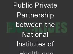 A Public-Private Partnership between the National Institutes of Health and