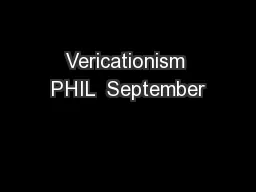 Vericationism PHIL  September