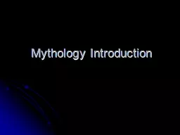 Mythology Introduction Mythology