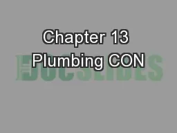 Chapter 13 Plumbing CON