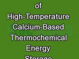 Demonstration of High-Temperature Calcium-Based Thermochemical Energy Storage System for