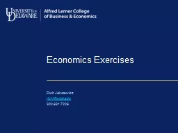 Economics Exercises Rich Jakotowicz