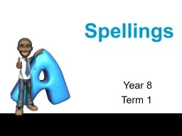 Spellings Year 8 Term 1 2