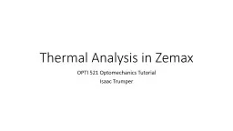 Thermal Analysis in  Zemax