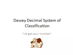 Dewey Decimal System of Classification
