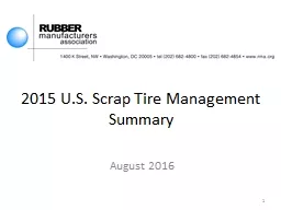 2015 U.S. Scrap Tire Management Summary