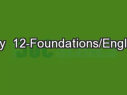 Day  12-Foundations/English