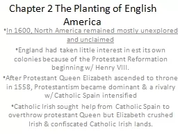 Chapter 2 The Planting of English America