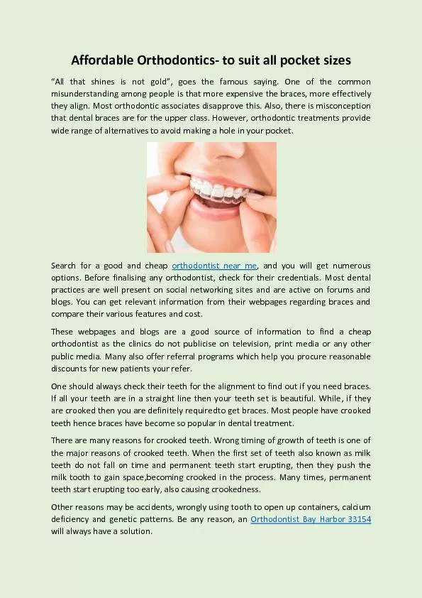 Affordable Orthodontics- to suit all pocket sizes
