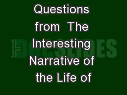 Partner Questions from  The Interesting Narrative of the Life of