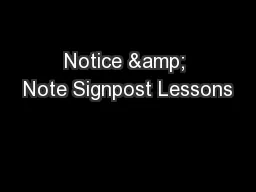 Notice & Note Signpost Lessons