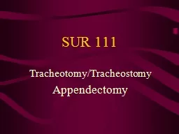 SUR 111 Tracheotomy/Tracheostomy