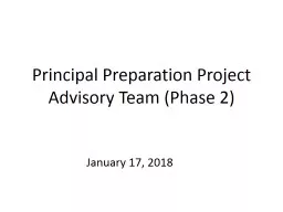 Principal Preparation Project Advisory Team (Phase 2)