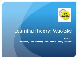 Learning Theory:  Vygotsky