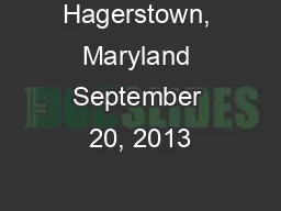 Hagerstown, Maryland September 20, 2013