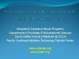 Screening, Brief Intervention & Referral to Treatment
