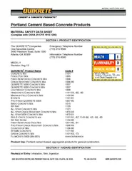 Portland Cement Based Concrete Products MATERIAL SAFET
