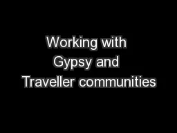 Working with Gypsy and Traveller communities