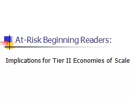 At-Risk Beginning Readers: